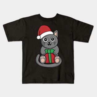 Meowy Christmas Cat Kids T-Shirt